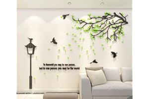 LUMING 3D Árbol de la Farola Pegatinas De Pared DIY Murales Adhesivo Pegatinas Decoración Pared Salón Dormitorio Decoración de Fondo Stickers de Sofá de TV
