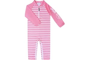 weVSwe Maillot de Bain bébé UPF 50+ Maillot de Bain Rash Guard à Manches Longues avec Fermeture éclair à l'entrejambe