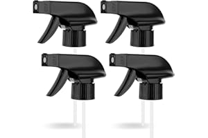 Ouligay 4 Stück Universal Sprühkopf für Flaschen Sprühkopf Schwarz mit Schaumgitter Oder Strahl Spray Nozzle for Bottle Ersatzsprühkopf für Standard Sprühflaschen