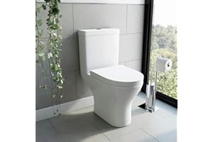 ORCHARD BATHROOMS Orchard Derwent Round Compact Close coupled Toilet with Wrapover Soft Close seat - White Close coupled Toilet, Round Close coupled Toilets, Toilets