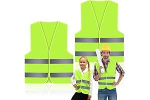 WGVSVLK Gilets de sécurité Voiture, Gilets de sécurité 2 pièces Gilet de dépannage de Voiture, Gilet de sécurité Jaune, Gilet réflecteur Lavable, Gilets de sécurité pour conducteurs