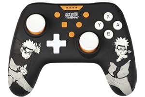 Konix Naruto Shippuden Mando con cable para Nintendo Switch, Switch 2 y PC - Función de vibración - Cable de 3 m - Diseño Naruto - Negro