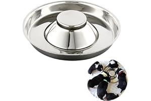 YUDANSI Stainless Steel Puppy Weaning Bowls, 30cm Kitten Bowls for Food Water, Puppy Feeder Bowl Whelping Dishes, Litter Feeding Bowls for Multiple Puppies Cats Eating at Same Time