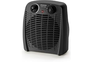 Taurus – Calefactor New Gobi | 2000W | 2 niveles de calor | Función ventilador | Termostato regulable | Protección térmica | Piloto luminoso | Asa de transporte | Negro