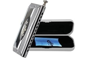 Harmo Angel 12 Chromatic Harmonica Key of C - 12 Hole Mouth Organ with Precision Slider, Phosphore Bronze Reeds, Suitable for All Genres - Harmonica for Beginners to Professionals, Designed in USA
