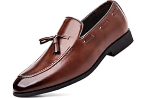 RODAWU Men's Loafers Moccasins Oxfords Formal Dress Shoes Leather Slip-On Shoes