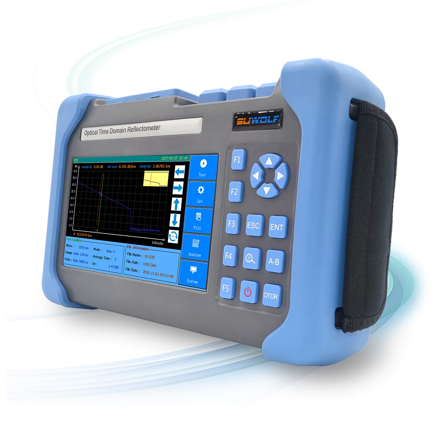 SUWOLF 1310/1550nm 37/35dB OTDR 7″ Écran Tactile reflectometre fibre