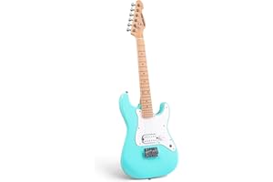 SONICAKE Guitare Électrique pour Enfants 30", Corps en Bois Massif avec Micro Humbucker, Manche et Touche en Bois d'une Pièce, Guitare Junior QGT-50 (Vert)