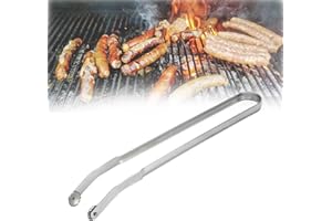 NILUTO 1Pcs BBQ Sausage Turning Tongs, Stainless Steel Kitchen Cooking Tongs, BBQ Tongs for Grilling for Flipping, Steak Clamps, Bacon Clamp, Barbecue Tongs, Turning Tongs for Cooking BBQ Baking Kitchen