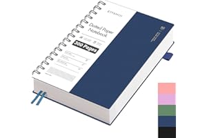 ‎EMSHOI EMSHOI Notizbuch A5 Gepunktetes, Bullet Dotted Journal mit Spiralbindung, 300 Seiten/150 Blatt, 100 gsm Premium-Papier, PVC-Hardcover – Ideal für Damen, Herren, Büro & Schule, 14,5 x 21 cm, Blau
