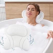 Oreiller De Bain Alaoo Avec 6 Ventouses - Ergonomique 3D Et Boule De Bain | Relaxation Dos Et Cou