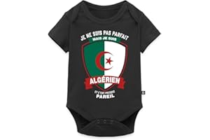 Spreadshirt Pas Parfait Mais Algérien Algérie Cadeau Humour Drapeau Algérie Body Manches Courtes Bébé Bio