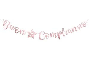 BHGT Striscione Compleanno Festone Carta Scritta Buon Compleanno Banner Oro Rosa Bandierine Ghirlanda Addobbi Decorazione per Festa di Compleanno Fai da Te