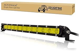 AUXTINGS Barra de luz LED de 13 pulgadas 60W de una sola fila de 3000 K de perfil bajo ultra delgado mini haz de foco led luces fuera de carretera luces luces de conducción luces de niebla luces