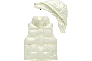 Happy Cherry - Chaleco Invierno Niño Niña Chaqueta sin Mangas Chalecos Acolchados con Capucha Removible Niños Niñas Infantil Primavera Otoño para Escuela Deportes Al Aire Libre - 92-170 cm