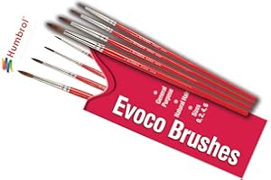 Humbrol Model Paint Brushes - AG4150 Evoco Brush Pack 0, 2, 4, 6 - 4 Pack Paint Brush Set for Art, Modelling Paint Brushes for Enamel & Acrylic Paints - Small Brushes for Painting Model Craft Kits