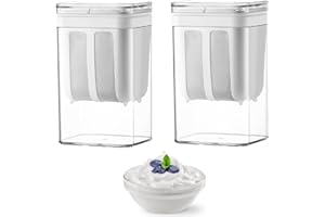 lomonmen Colino per Yogurt Greco Colino Acciaio Inox Maglia Fine Yogurtiera per Filtro Yogurt da 1100ML Greek Yogurt Strainer (2PCS Bianco)