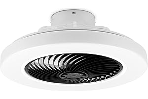 Noaton Ventilatore da Soffitto con Luce e Telecomando, LED Dimmerabile 42 W, 3 Colori, 3 Velocità con Timer, Silenzioso, per Soggiorno Camera, da Letto Sala, da Pranzo Cucina, Lampada, Ø 50 cm, Nero