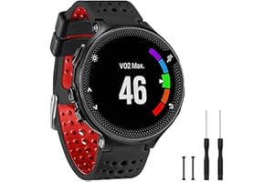 TopPerfekt Band Compatible with Garmin Forerunner 235, Soft Silicone Replacement Watch Band Strap Wristband for 220/230/235/620/630/735XT/235 Lite Smart Watch for Women Men