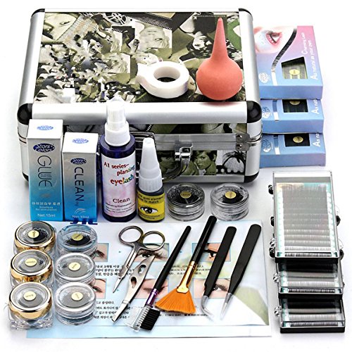 Wimpernverlängerung Set LuckyFine Kuenstliche Wimpern Einzeln Falsche Wimpern Wimpernverlängerung Starterset Augenwimpern Wimpern mit Kleber