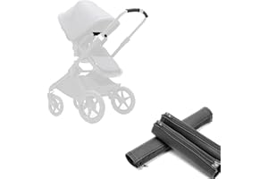 BABYDOME Pack Fundas manillar compatible con Bugaboo FOX 2,3 y Bugaboo BEE 6. Fabricación artesanal en España en Polipiel premium. Resistencia al sol,desgaste y decoloración. Color Negro.
