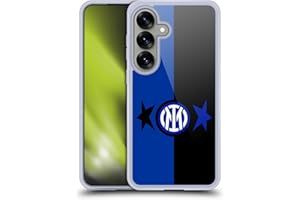 Head Case Designs Licenza Ufficiale Inter Milan Nero & Blu IM 2Stars Custodia in Gel [Protezione di Grado Militare] Compatibile con Samsung Galaxy S25 E Compatibile con MagSafe