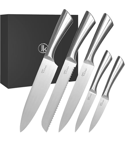 Set De 5 Couteaux De Cuisine Professionnels Hecef - Acier Inoxydable Avec Étuis