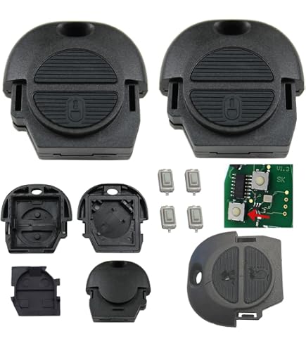 Coque De Clé Voiture En Silicone Pour Nissan (Micra, Qashqai, X-Trail...) - Protection Noire 2 Boutons