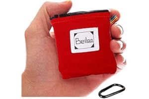 BeiLan Coperta Mini Pocket picnic bene durevole Leggero sabbia impermeabile, a prova Beach Camping Mat viaggio con il sacchetto portatile per attività all'aperto (70 * 110cm, Nero e Rosso)