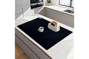 Foepoge Extra Large Silicone Mat: 92 x 61cm x 2mm Extra Thick Worktop Protector for Table - Heat Resistant Mat for Kitchen Countertop - Nonstick Silicone Craft Mat for Epoxy Resin - Black