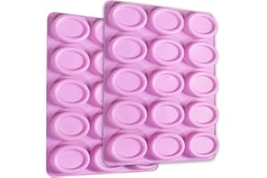 Newk Stampo ovale in silicone, 2 confezioni da 12 stampi in silicone antiaderente per cake pop, sapone, cioccolato, biscotti, bombe da bagno, cheesecake
