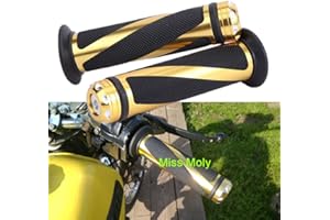 MISS MOLY Puño de Manillar Moto, Universal 7/8" Puño Aluminio de Motocicleta Manillar