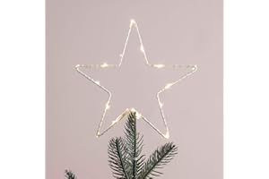 Lights4fun Decoración para Copa de árbol de Navidad en Forma de Estrella con MicroLED a Pilas…