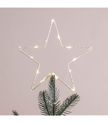 Copo De Nieve LED Para árbol De Navidad - 30 Cm, 24 Micro LED Blanco, A Pilas Con Temporizador