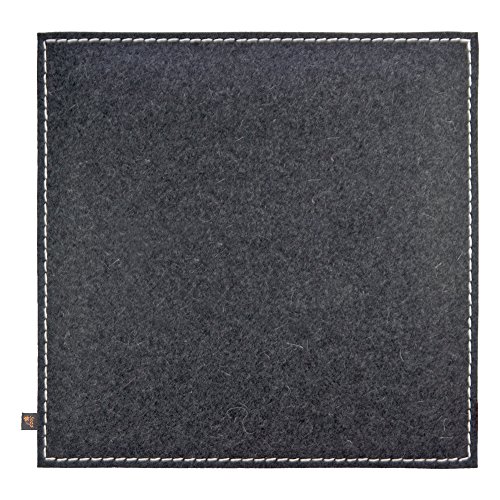 ebos Wollfilz Sitzkissen, 40x40cm✓ Kuh-Motiv aus Wollfilz/Kuhfell ✓Echtes Kuhfell ✓ 100% Wollfilz ✓ Dünn & bequem | Hochwertiges Stuhlkissen, Sitzpolster mit Füllung | Schönes Stuhl-Polster | Robustes Outdoor-Kissen, wasserabweisende Stuhl-Auflage - 3