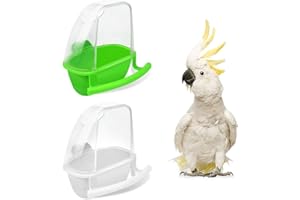 JNAWA 2pcs Bird Cage Feeder Bird Water Bottles Food Holder Feeder Parrot Food Dispenser for Cockatiel Parrots Budgie Lovebirds