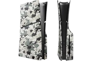 SZAERFA Console Cover Plates for PS5 Slim Disc Edition & Optical Drive Version,Replacement Side Faceplate for Playstation 5 Slim,Protective Face Shell Accessories (Camouflage, Optical drive version)