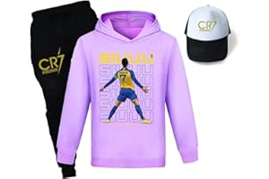 VELpen Cr7 nouveau ensemble à capuche full zip survêtement léger, veste Ronaldo pour enfants et pantalon de jogging trois pièces
