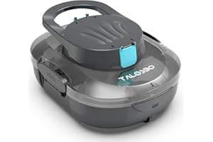 TALOSBO Pleco S1 Poolroboter, 80 Min Automatische Reinigung, Dual Motoren Poolreiniger Selbsteinparkfunktion mit 2,5 Stunden Ladezeit Poolsauger Akku für Flache Böden Pools