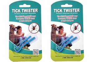Tick Twister 00100-B Double Removedor de garrapatas pequeño y grande, azul, dos juegos, Two Sets