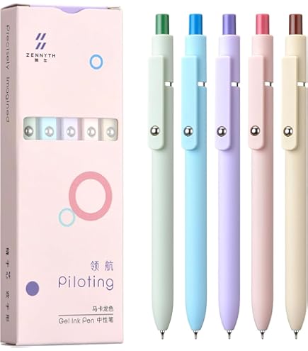 8 Penne Gel Retrattili 0,5mm + 6 Ricariche Originali - Scrittura Fluida, Inchiostro Nero, Asciugatura Rapida, Per Studenti E Ufficio