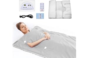 Ovshnrr 650 W Oxford Couverture Sauna Infrarouge avec Fermetures éclair, Couverture Vapeur Infrarouge lointain (FIR) avec Télécommande pour Transpiration, Relaxation, Détox