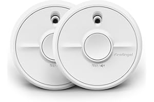 FireAngel SB1-R Smoke Alarm - Toast Proof, Optical Smoke Alarms for Home with Replaceable Battery and Test/Silence Button - Early Smoke Detector Fire Alarm - 90 x 35 mm - White - 2-Pack