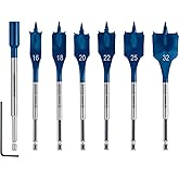 Bosch 7 x Expert Self Cut Speed yassı freze matkap seti (yumuşak ahşap, sunta, &ccedil;ap 16 &ndash; 32 mm, profesyonel aksesuar, matkap/t