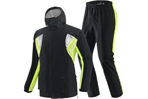 ‎SCOYCO Scoyco Motorrad Regen Anzug Reflektierend Wasserdicht Atmungsaktiv Regen Gear 2 Stück Set mit Jacke & Hose für Erwachsene Radfahren Reiten
