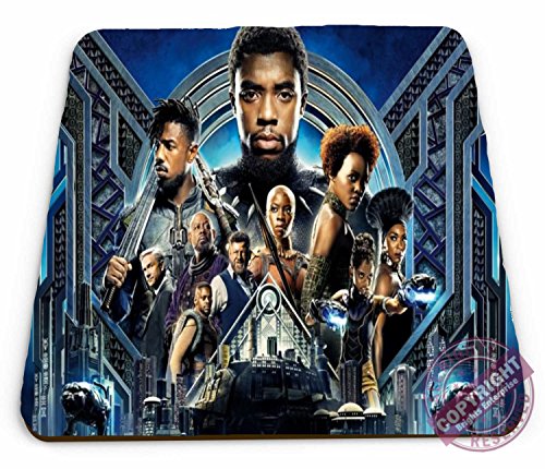 Black Panther Marvel Blue Writing Coffee Tea Mug Coaster from our Coaster range. A unique Birthday or Christmas stocking filler gift idea For movie lovers