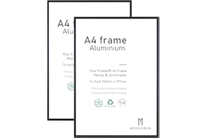 ATOBART A4-Fotorahmen, 2er-Pack-21x30cm schwarzer Bilderrahmen, Zertifikatsrahmen für Wandmontage oder Tischaufsteller, 2er-Set