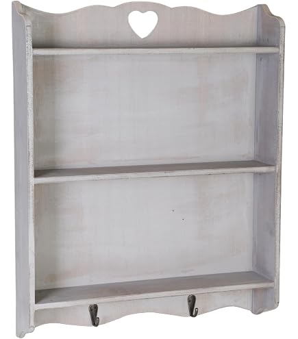 Étagère Murale Shabby Chic 3 étagères - Bois Antique Gris - 110x48x30 Cm - Neuf, Montage Facile