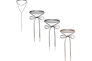 Oidea Assorted Style 4 pcs Womens Gothic Black Leather Velvet Long Choker Collar Chain Tassle Wrap Necklace