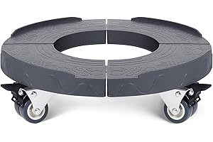 W B D WEIBIDA Round Adjustable 15-19 Inch Dolly with Wheels, Grey, Alloy Steel, Trash Can Dolly, Dolly, MATERIAL_HANDLING_TRUCK, 10257012031, 440 Pouds, 4 Wheels, Solid, YL-DC-GREY